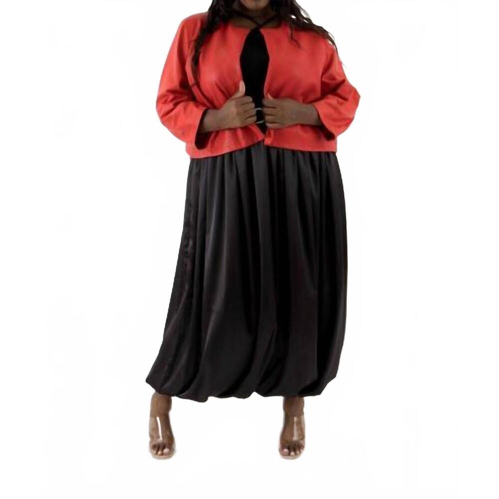 NEW SANTE GRACE barre collarless leather jacket in cherry red